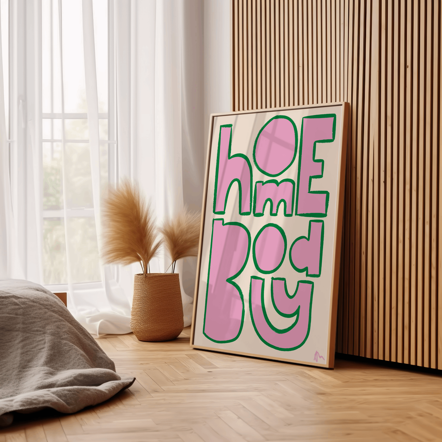 Homebody | Pink and Green Living Room Print