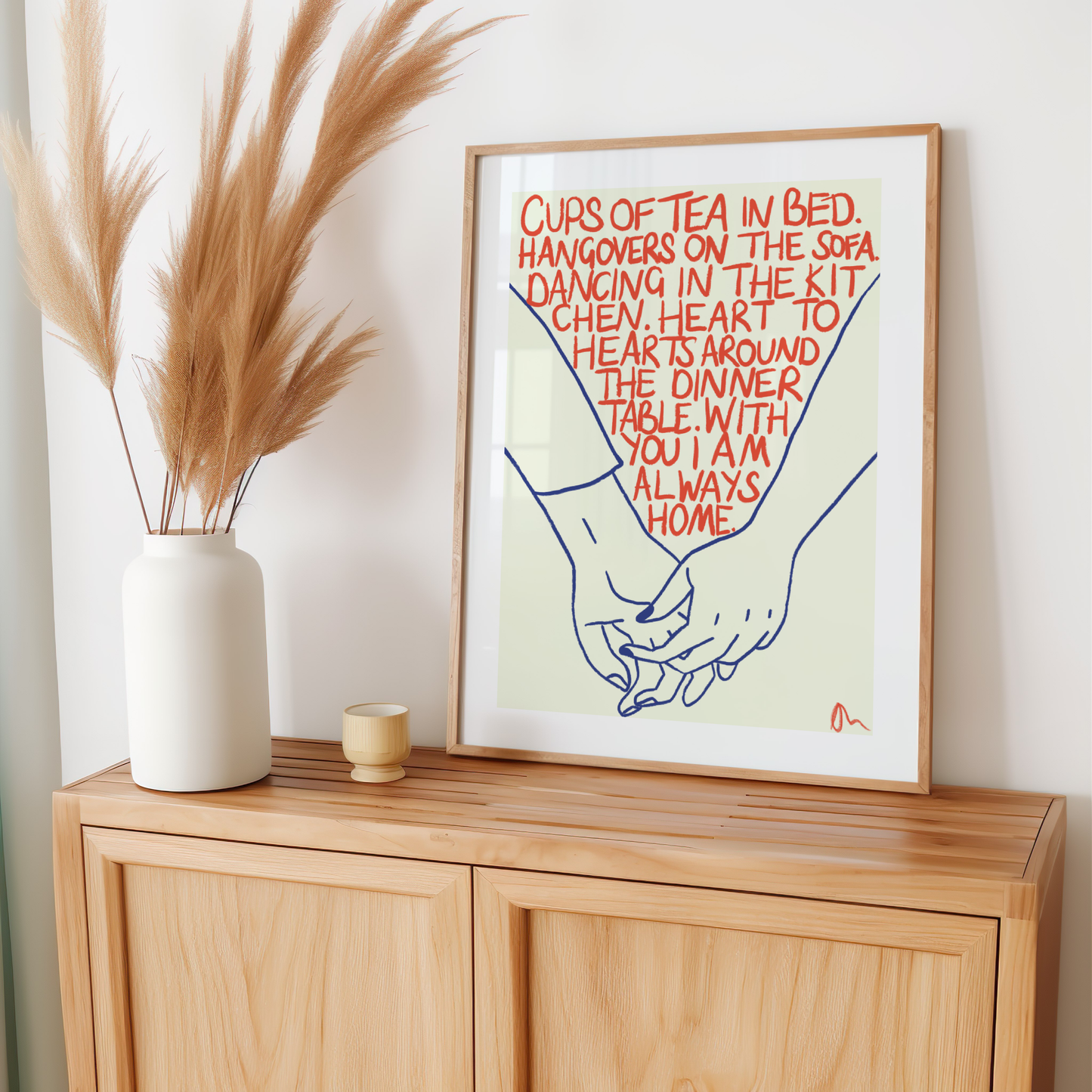 Cups of Tea | Orange and Blue Print