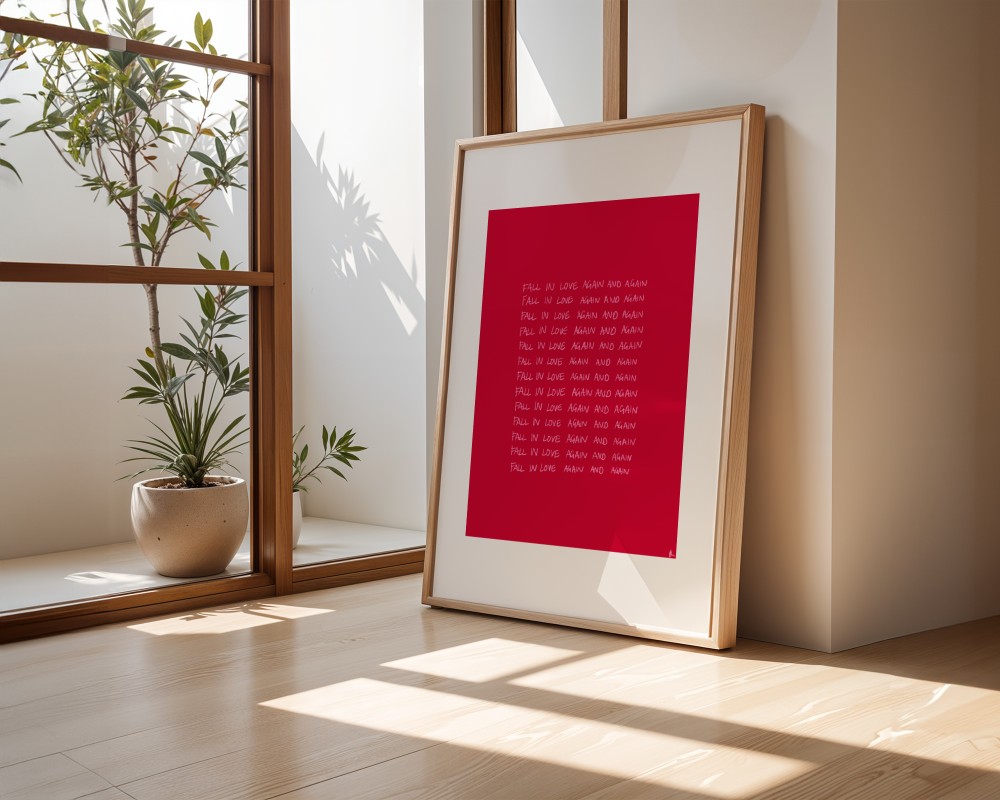 Fall In Love | Romantic Red Print