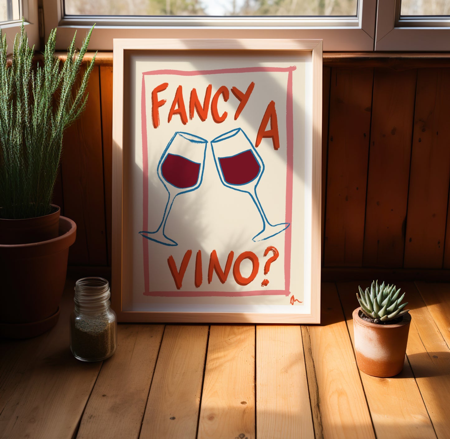 Fancy a Vino | Kitchen Wine Print