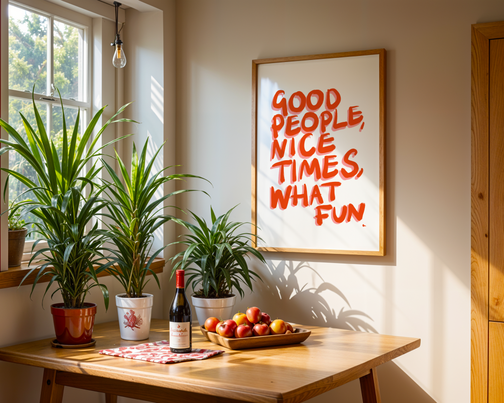 Good People, Nice Times, What Fun | Orange Print
