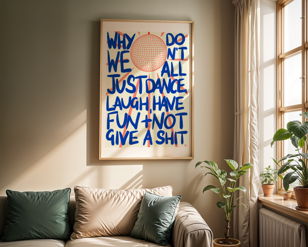 Just Dance | Blue and Coral Print