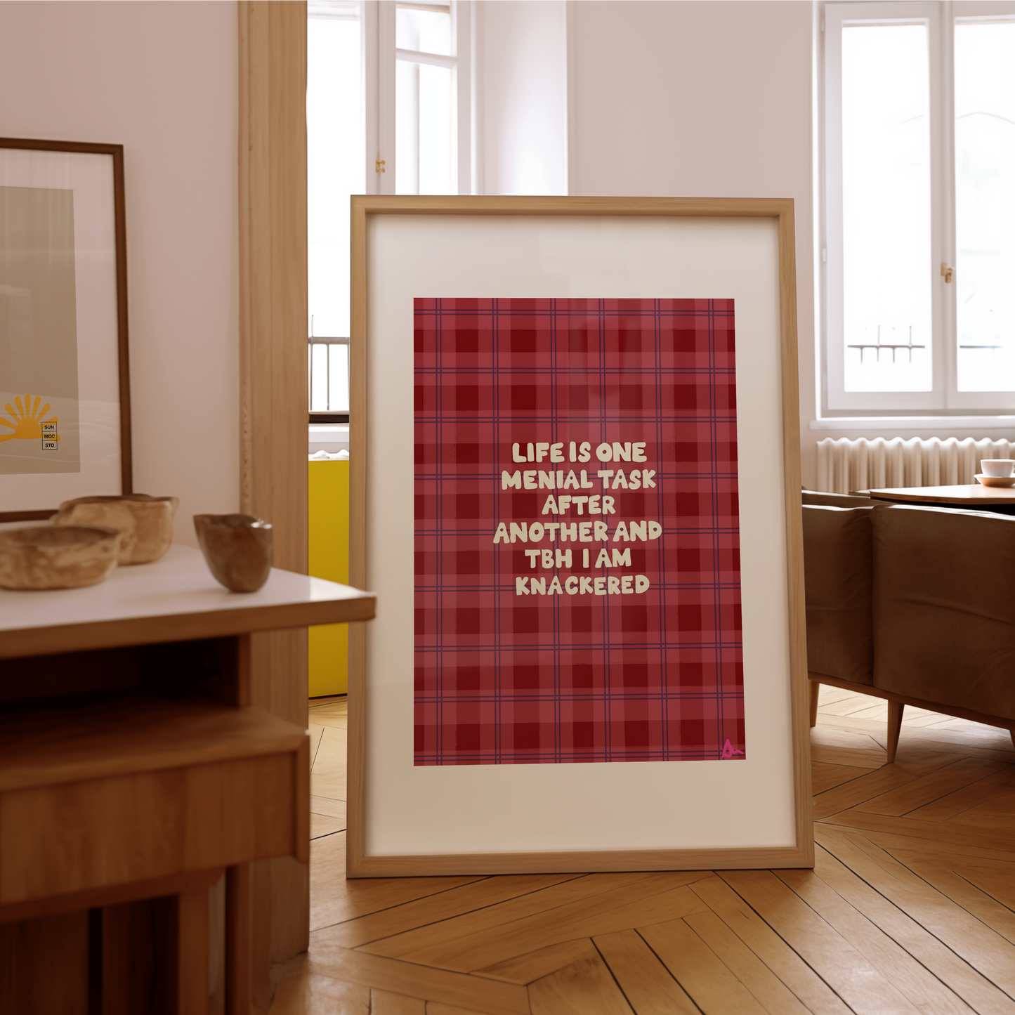 Menial Task | Red Honest Art Print