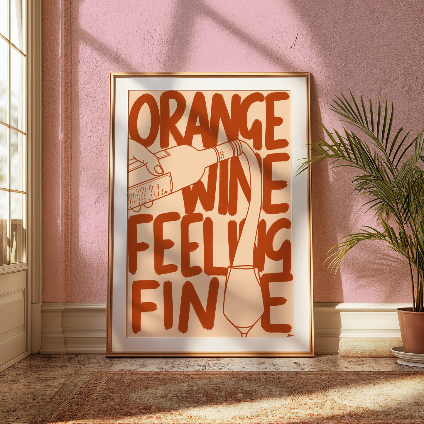 Orange Wine | Playful Food and Drink Poster Wall Art