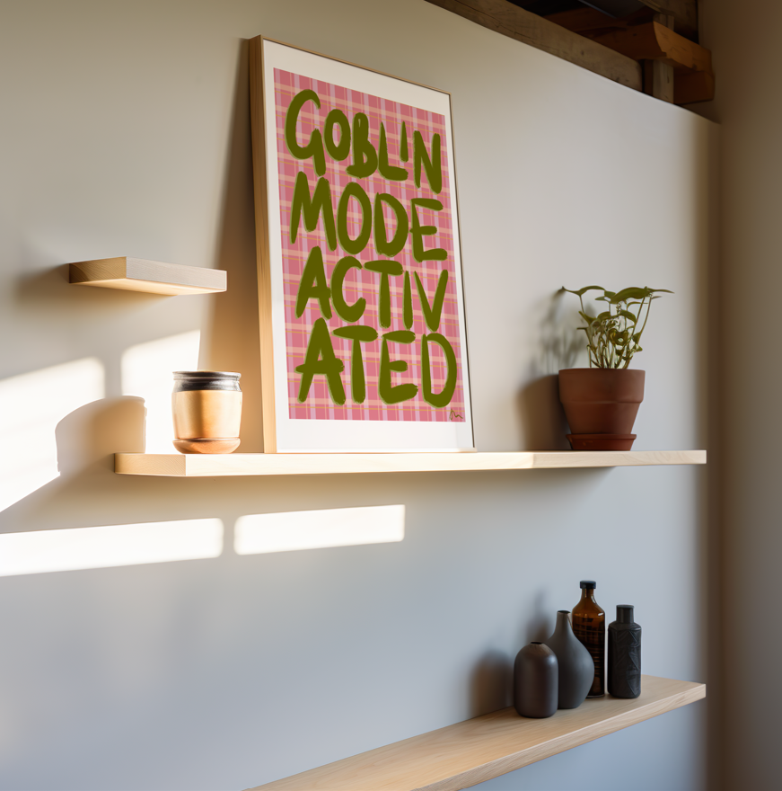 Goblin Mode Activated | Green and Pink Print