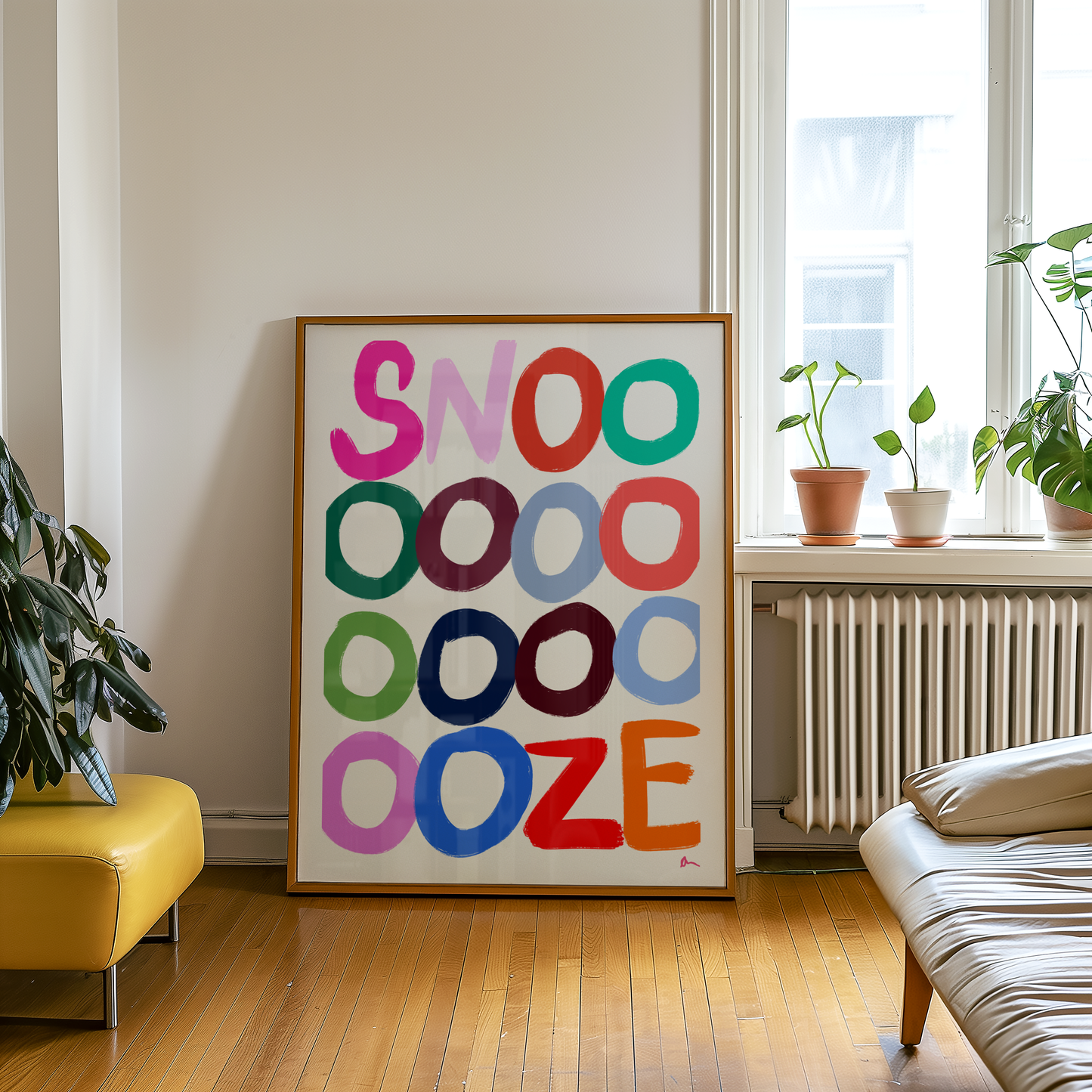 Snoooze | Colourful Bedroom Art Print