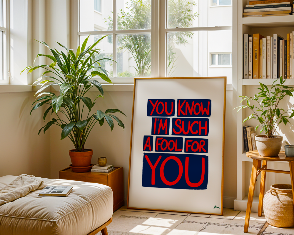 You Know I'm Such a Fool For You | Blue and Red Print