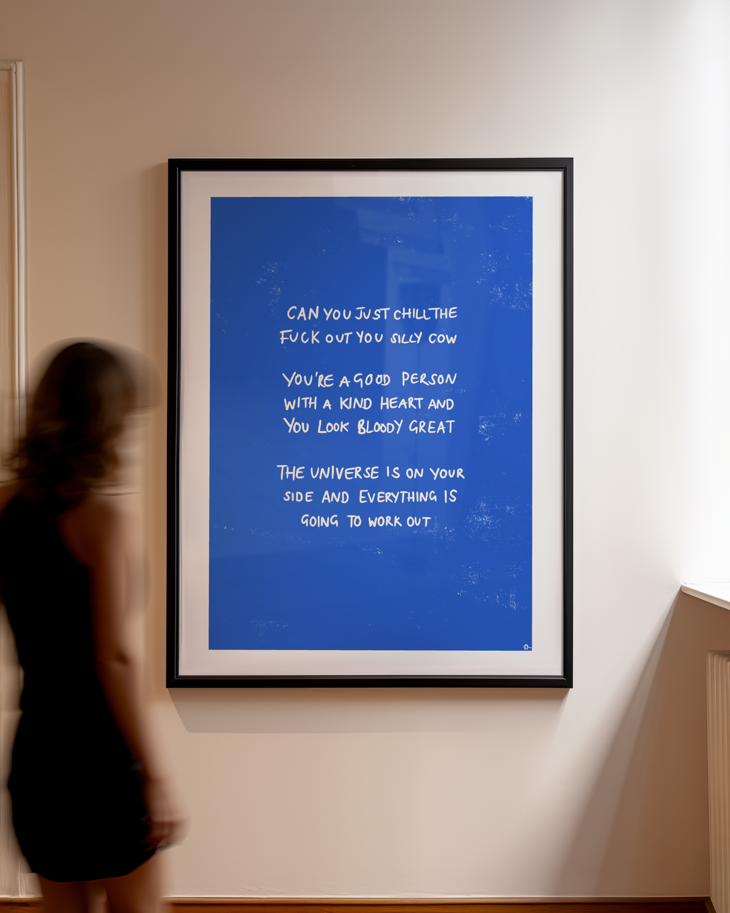The Universe Is On Your Side | Motivational Blue Art Print