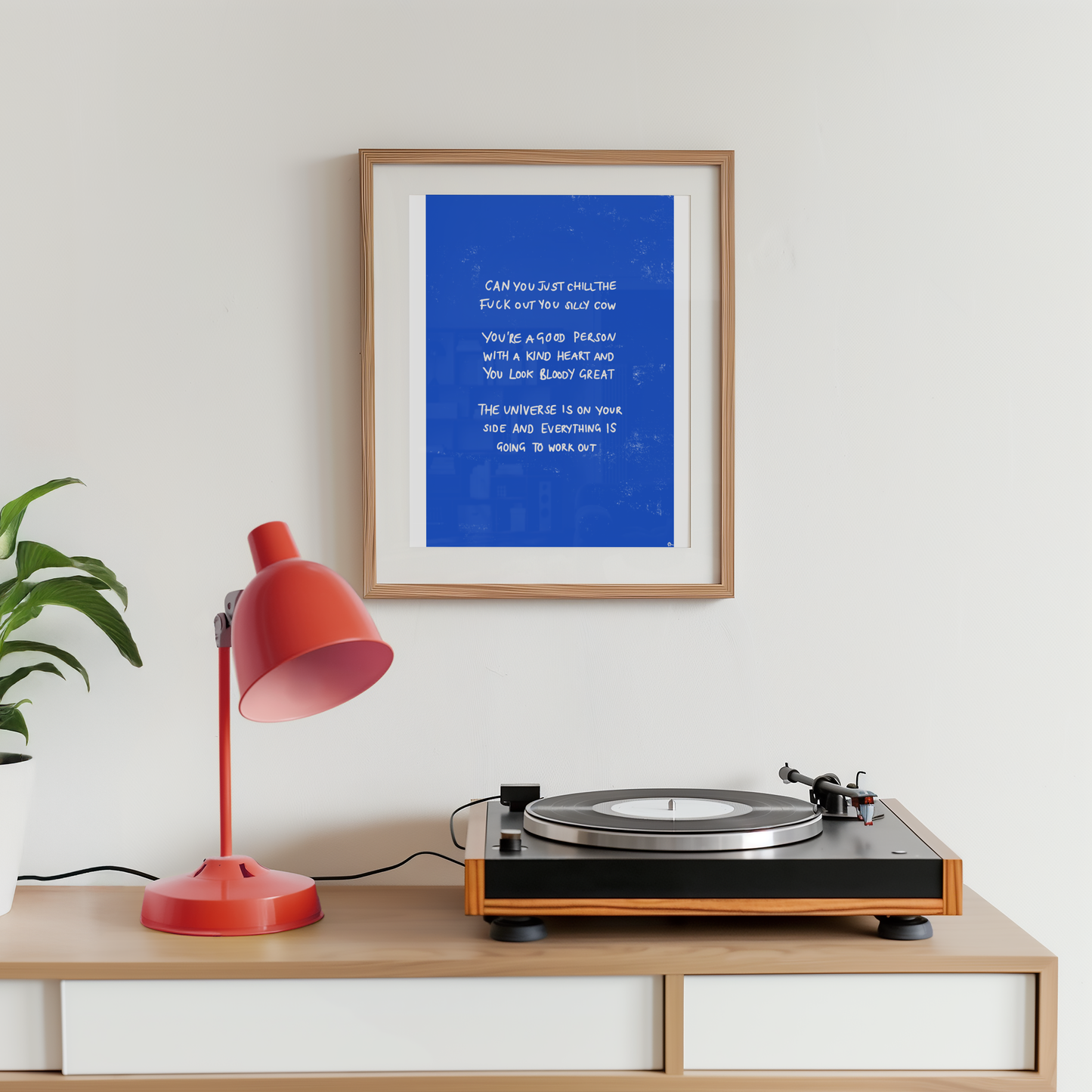 The Universe Is On Your Side | Motivational Blue Art Print
