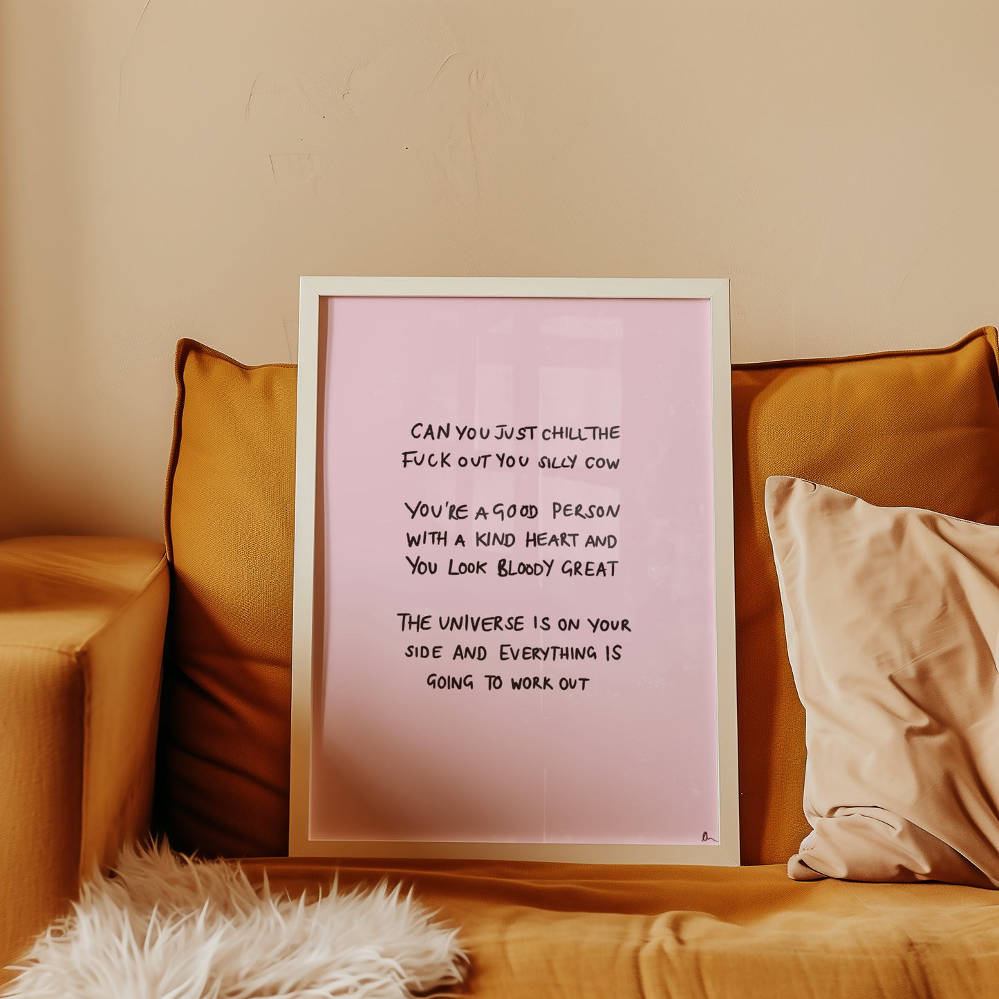 The Universe Is On Your Side | Motivational Pink Art Print