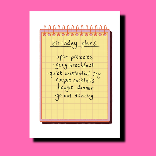 Birthday Plans | Birthday Greetings Card