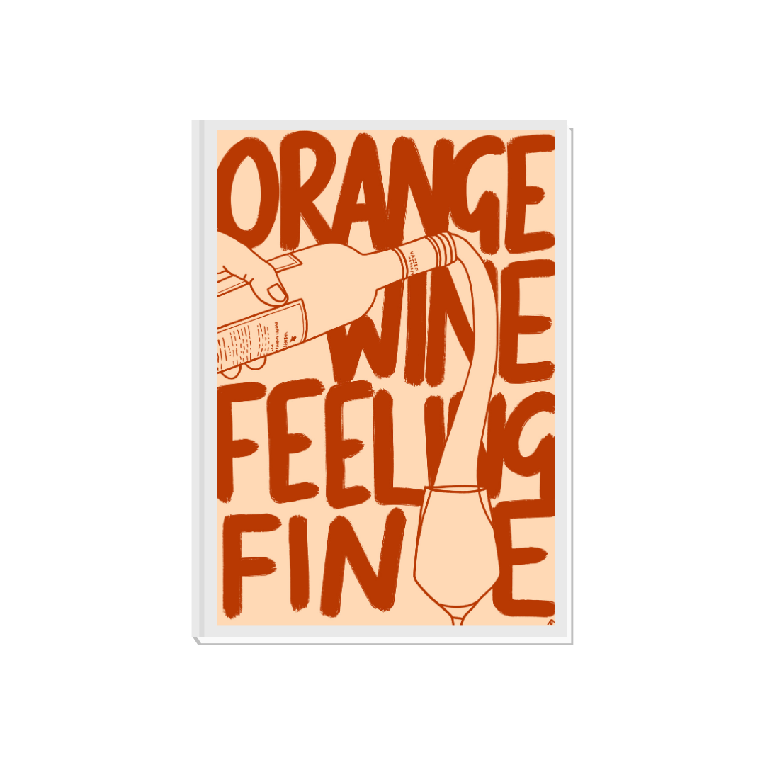 Orange Wine | Playful Food and Drink Poster Wall Art