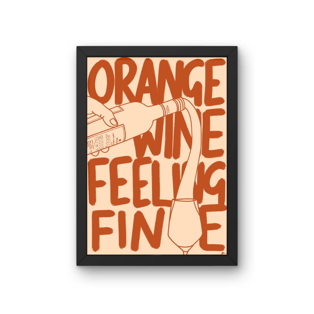 Orange Wine | Playful Food and Drink Poster Wall Art