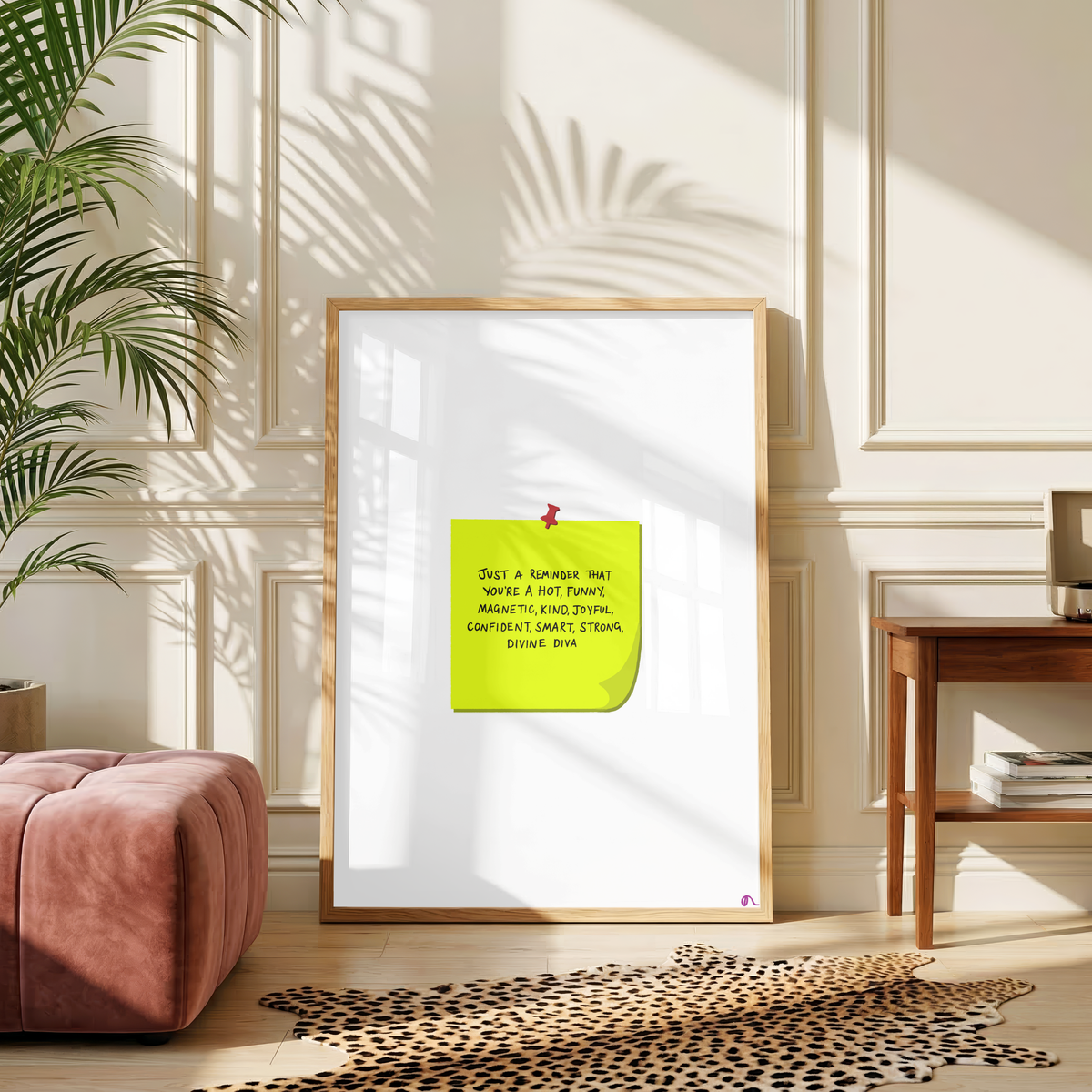 Positive Post It Note | Quirky and Witty Print Wall Art
