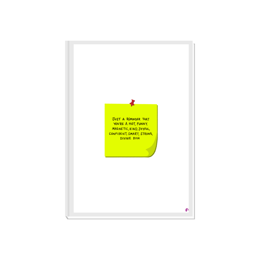 Positive Post It Note | Quirky and Witty Print Wall Art