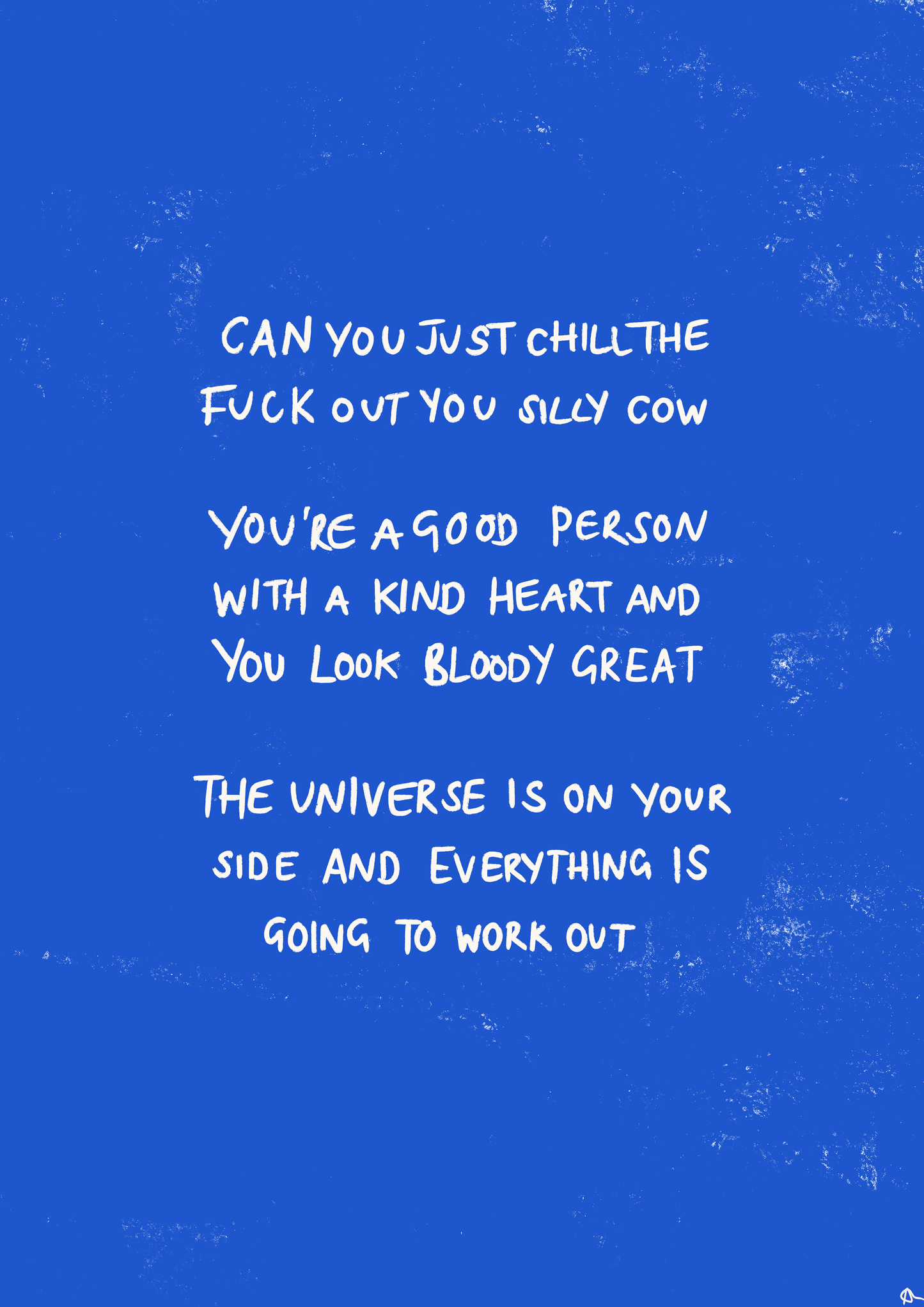 The Universe Is On Your Side | Motivational Blue Art Print