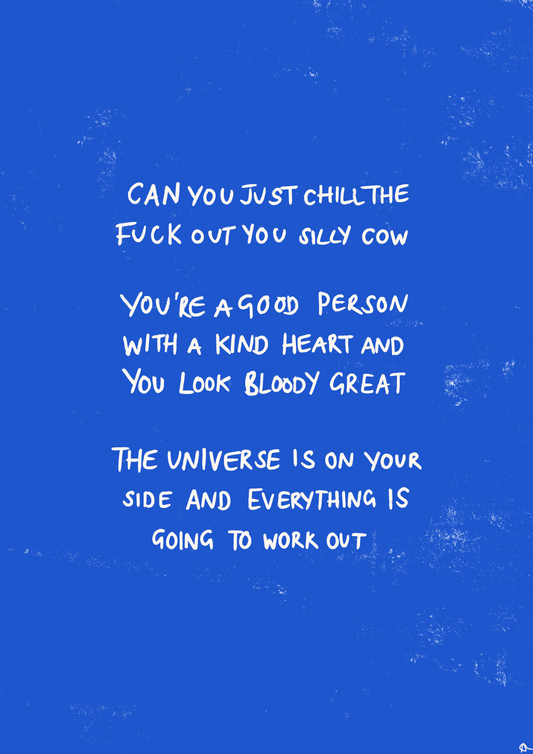 The Universe Is On Your Side | Motivational Blue Art Print