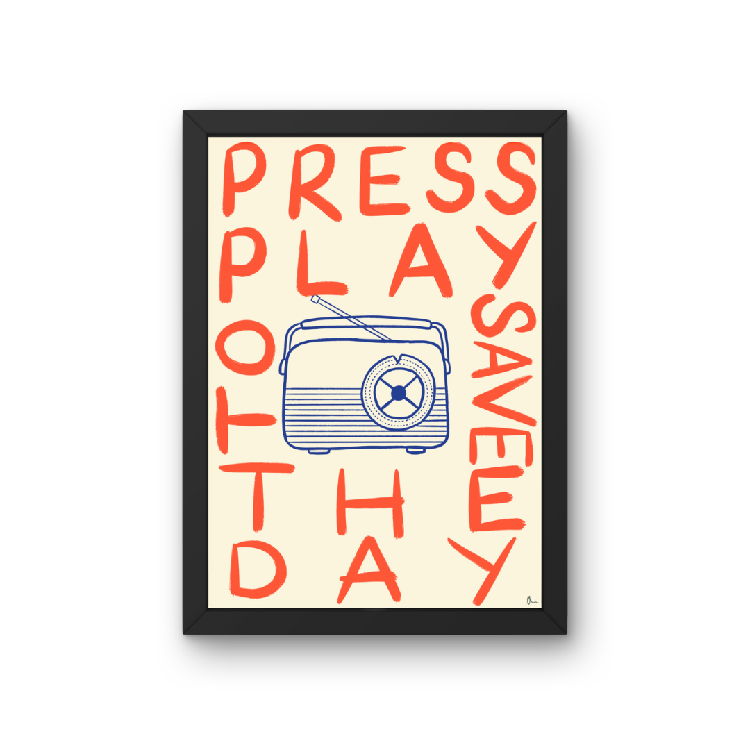 Press Play | Playful Maximalist Typographic Music Print