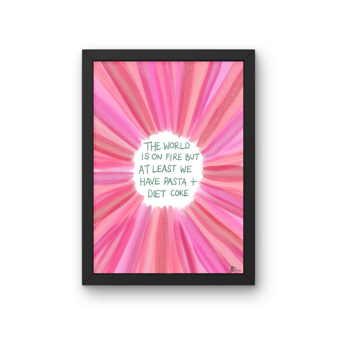 Pasta and Diet Coke | Playful Witty Food and Drink Kitchen Print