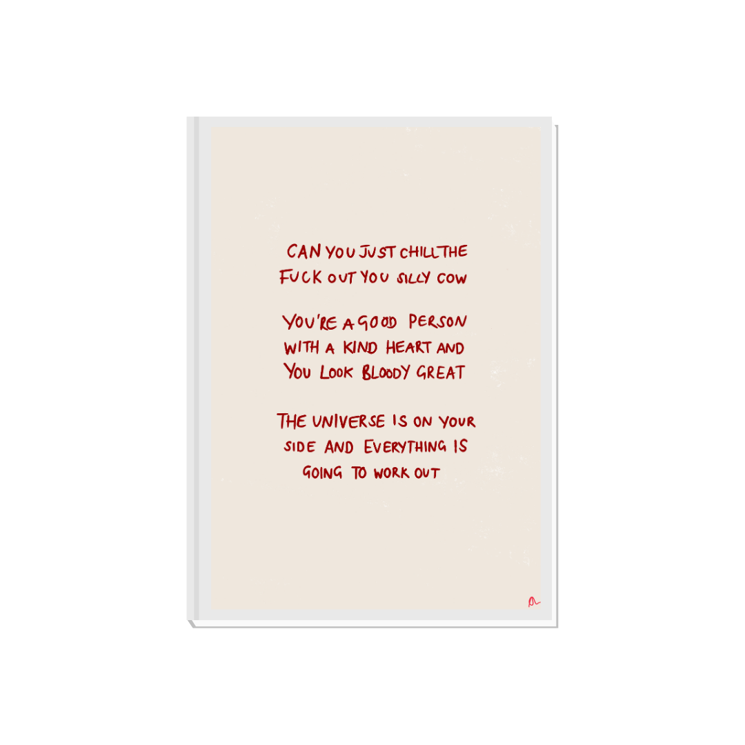The Universe Is On Your Side | Inspiring Motivational Red and White Quote Art Print