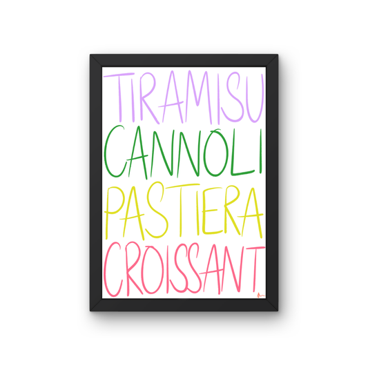 Dessert Lovers | Colourful Cheeky Bold Italian Kitchen Print