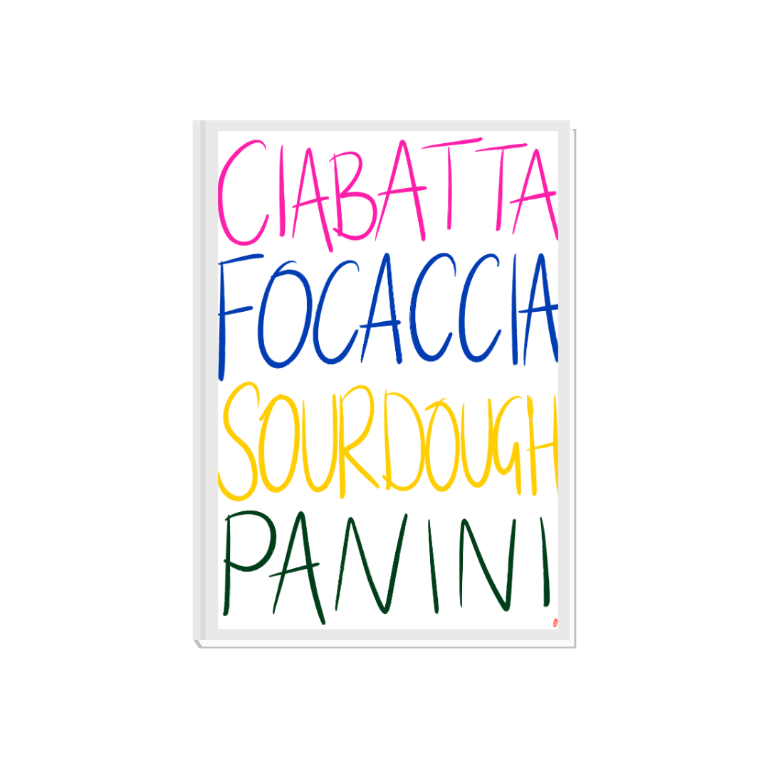 Bread Lovers | Colourful Bold Kitchen Typographic Print