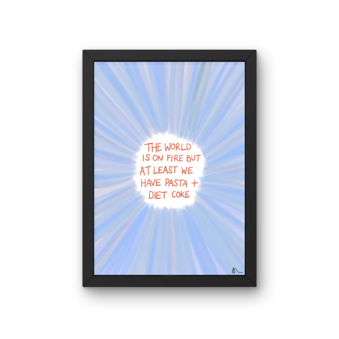Pasta and Diet Coke | Playful Witty Food and Drink Kitchen Print