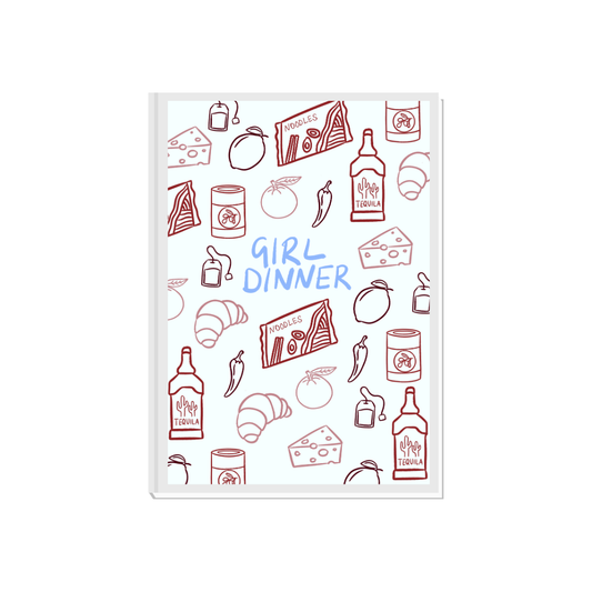 Girl Dinner | Slogan Kitchen Wine and Food Print
