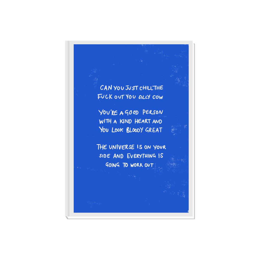 The Universe Is On Your Side | Motivational Relatable Witty Blue Art Print Maximalist