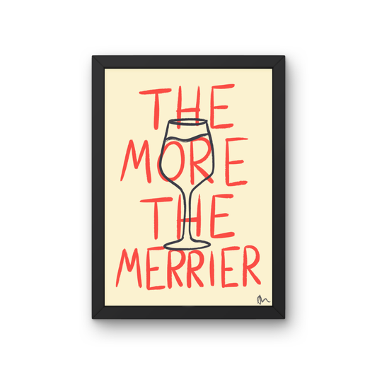 The More The Merrier | Wine Food and Drink Maximalist Wall Art Print