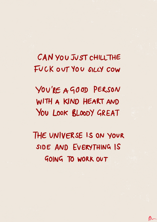 The Universe Is On Your Side | Motivational Red Art Print