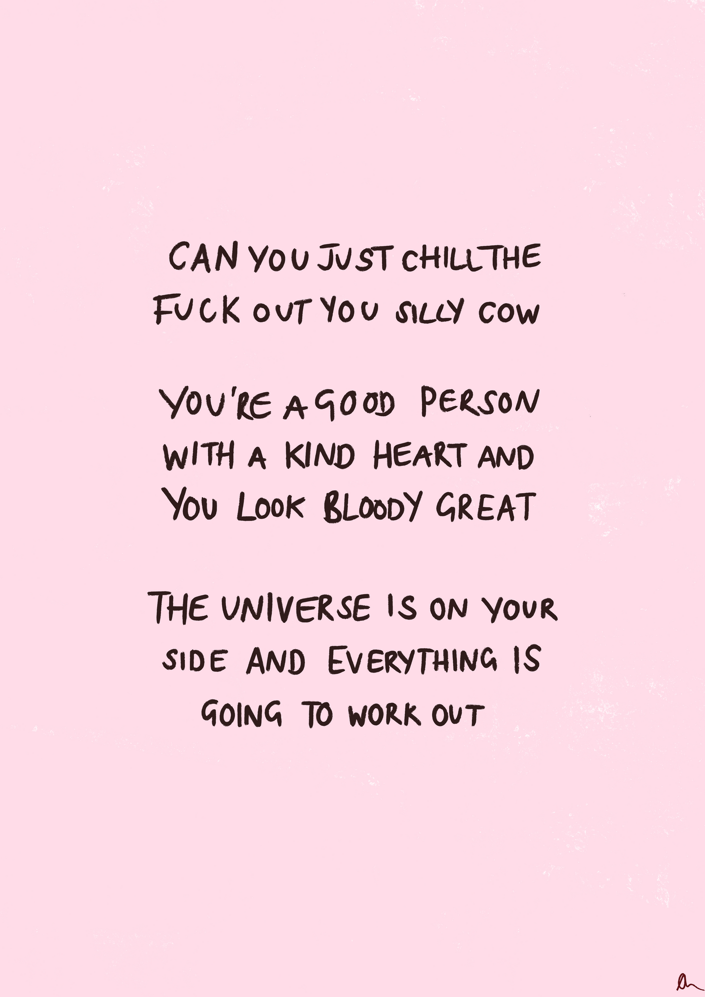 The Universe Is On Your Side | Motivational Pink Art Print