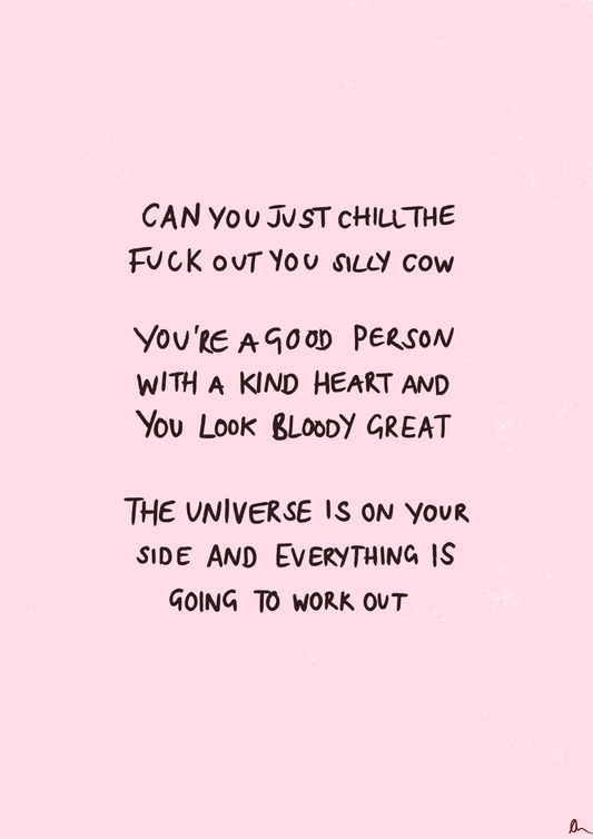 The Universe Is On Your Side | Motivational Pink Art Print