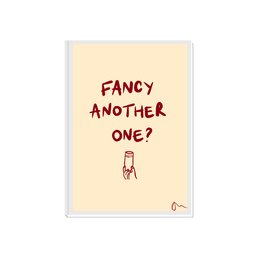 Fancy Another One? | Beige Minimalist Bold Kitchen Art Print