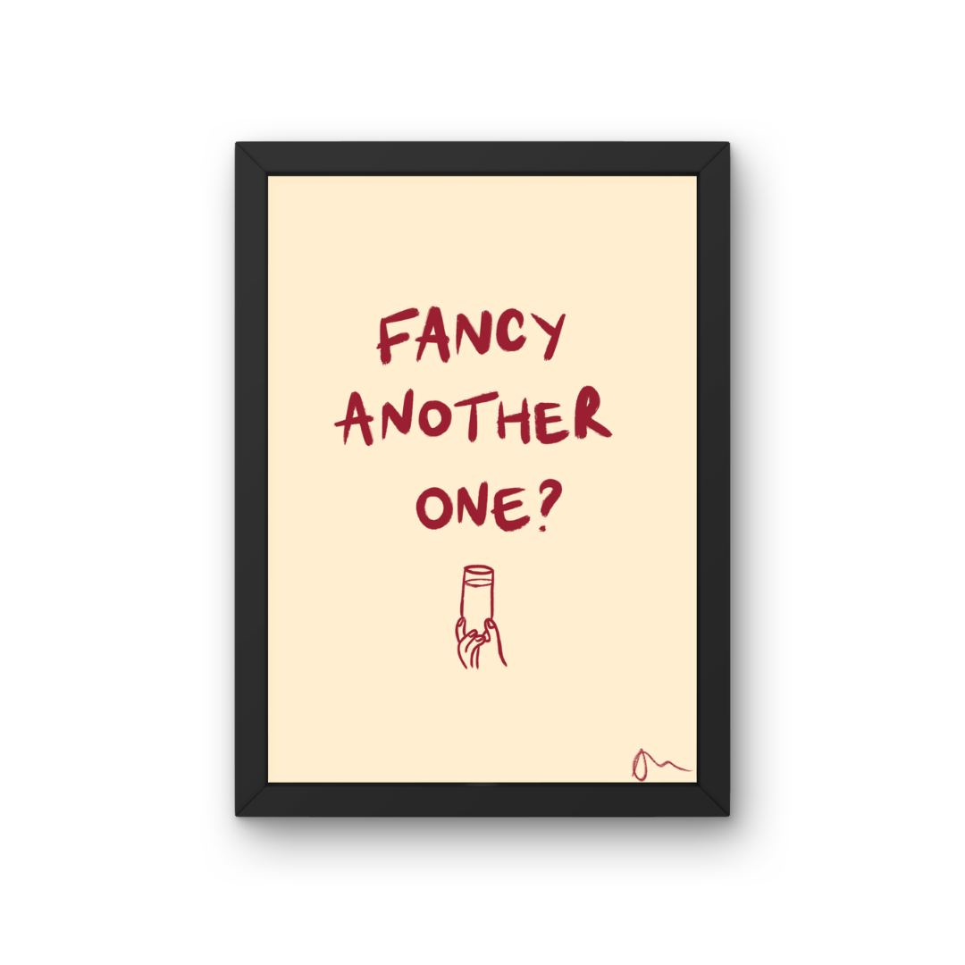 Fancy Another One? | Beige Minimalist Bold Kitchen Art Print