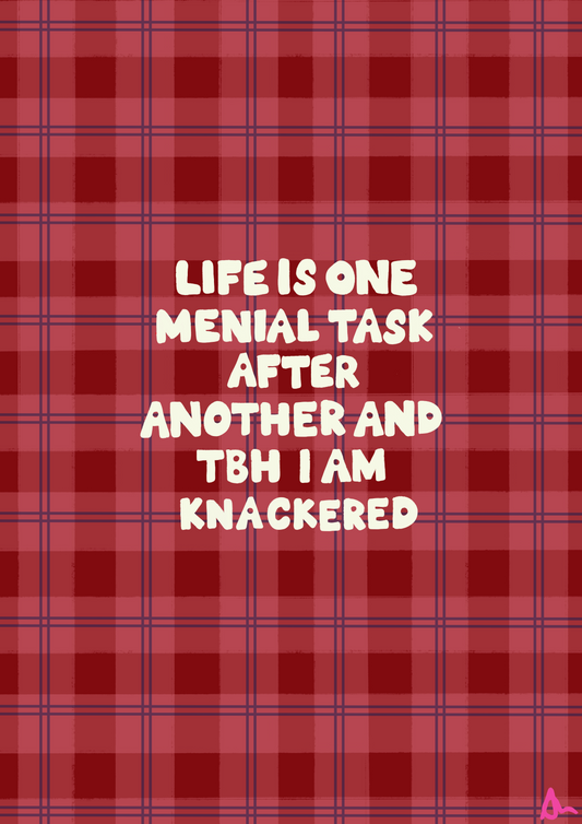 Menial Task | Red Honest Art Print