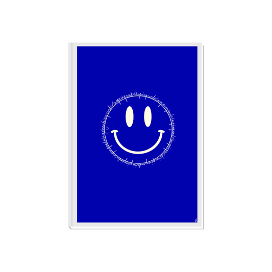 I'm Going Under | Slogan Bold Blue Smiley Living Room Print