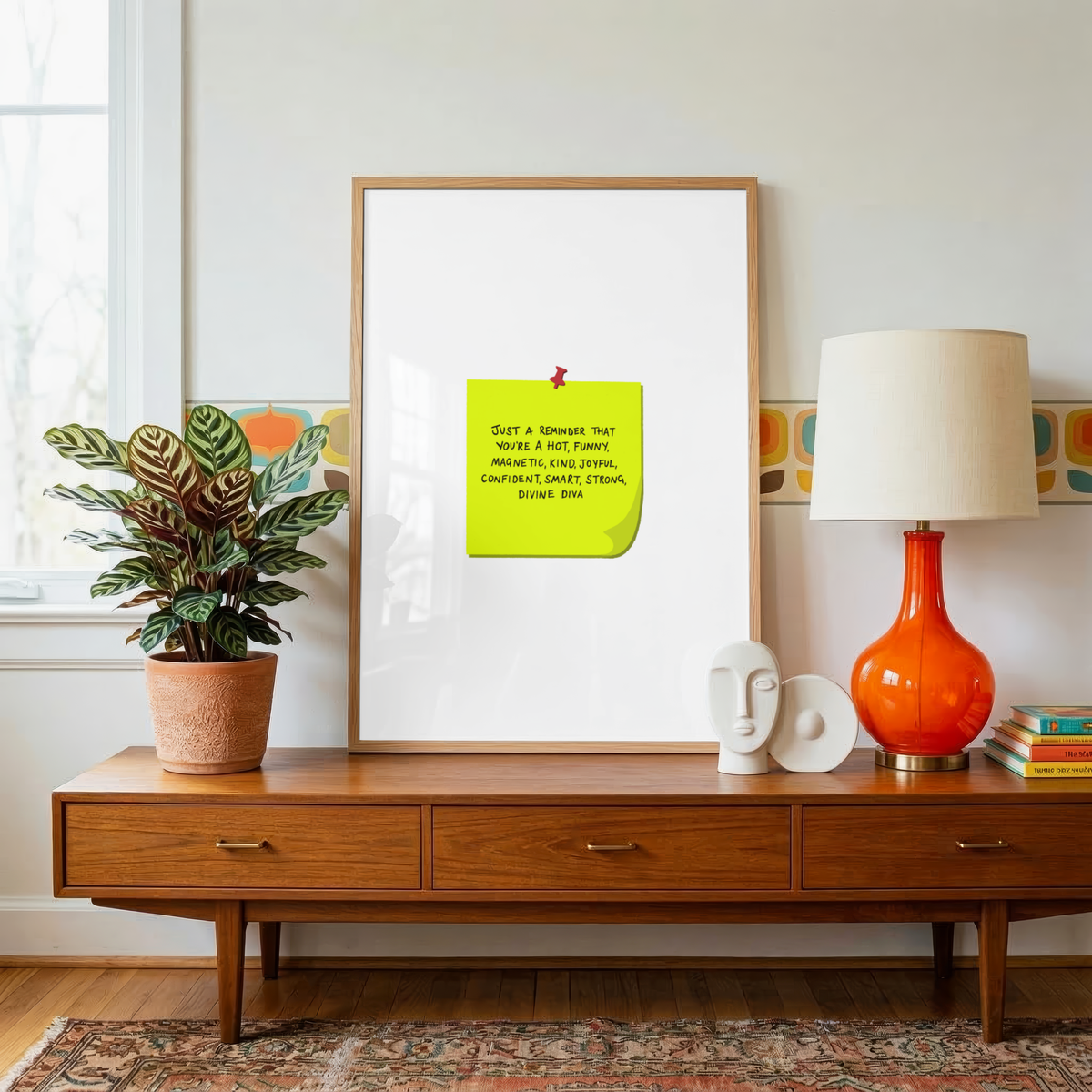 Positive Post It Note | Quirky and Witty Print Wall Art