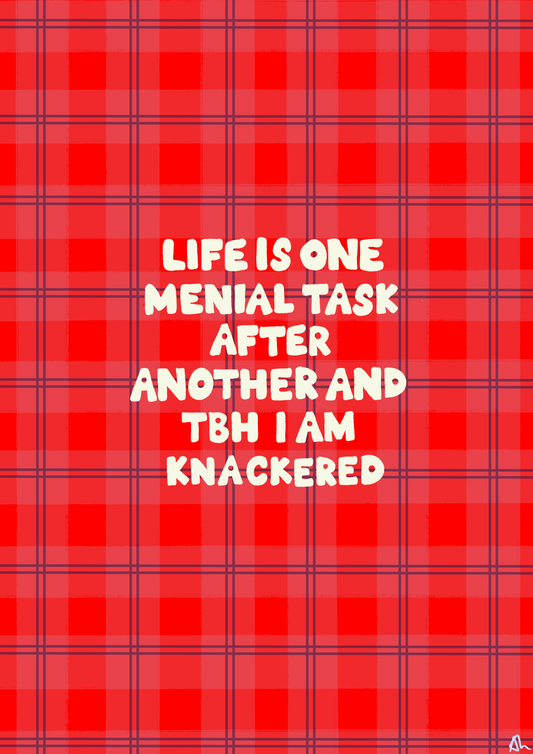 Menial Task | Orange Honest Art Print