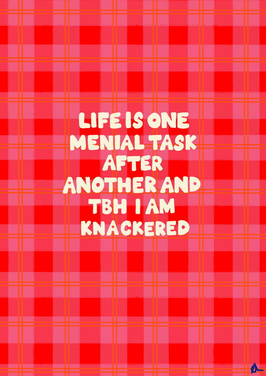Menial Task | Orange and Pink Honest Art Print
