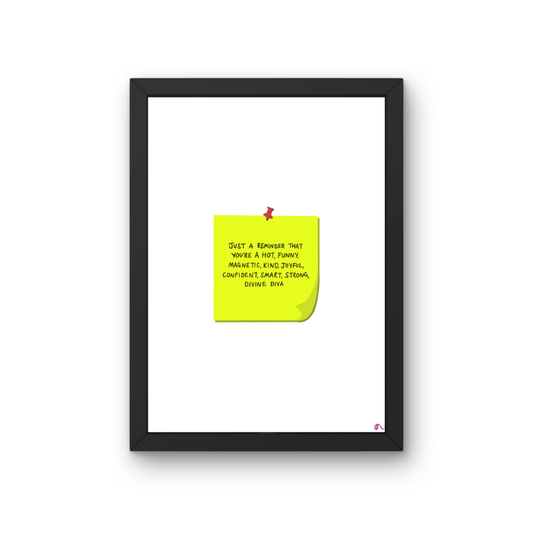 Positive Post It Note | Quirky and Witty Print Wall Art