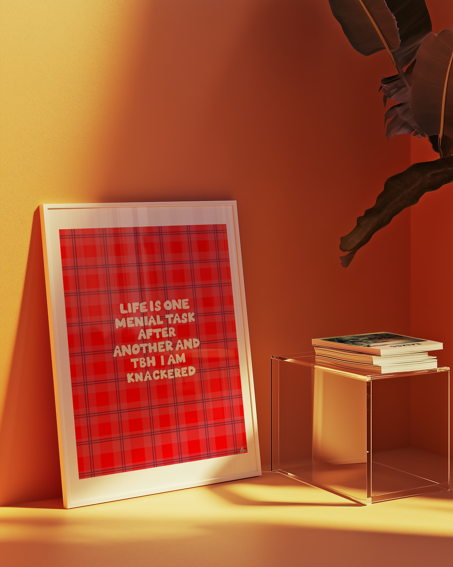 Menial Task | Orange Honest Art Print