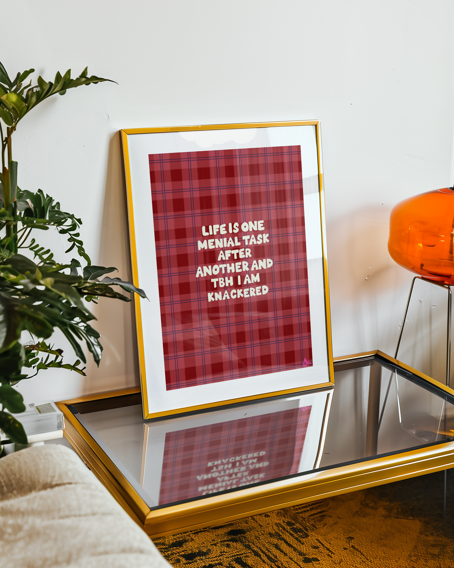 Menial Task | Red Honest Art Print