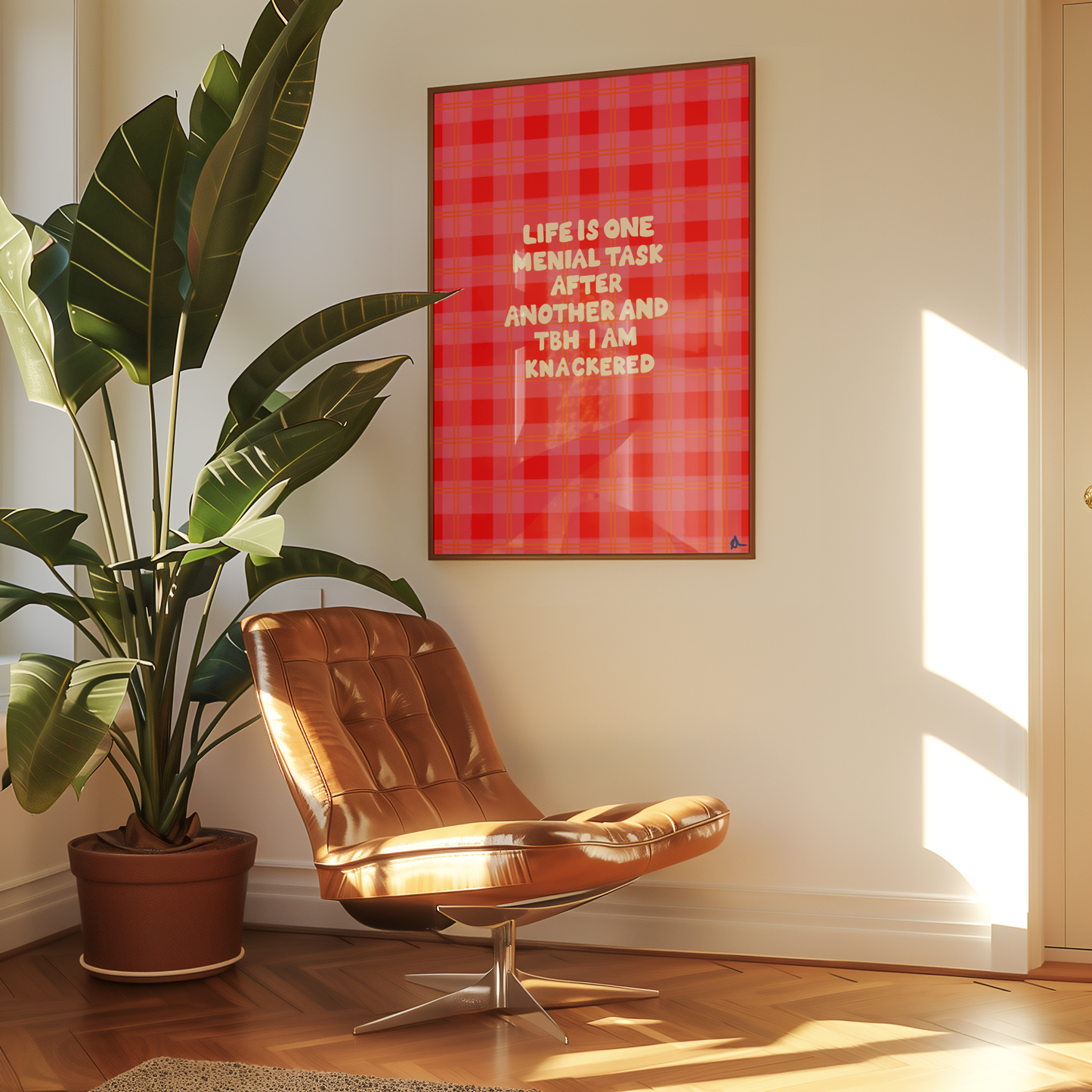 Menial Task | Orange and Pink Honest Art Print