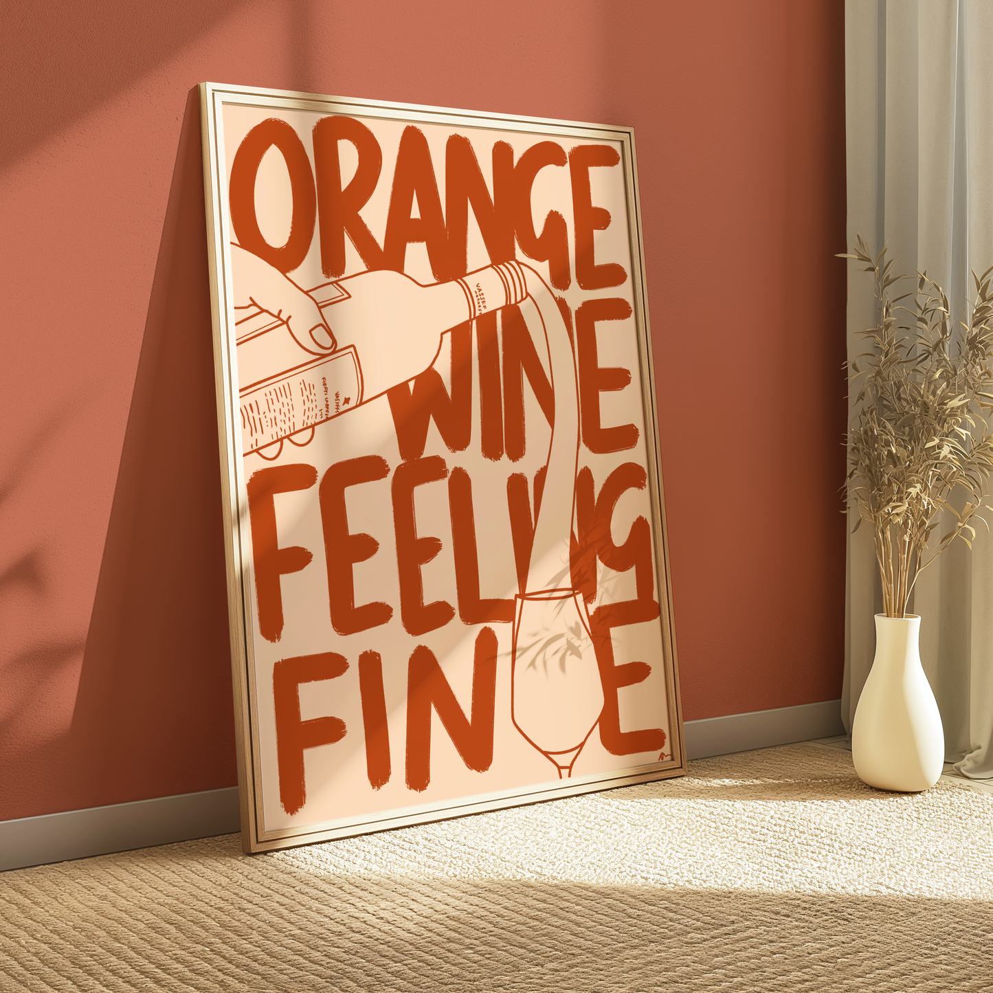 Orange Wine | Playful Food and Drink Poster Wall Art
