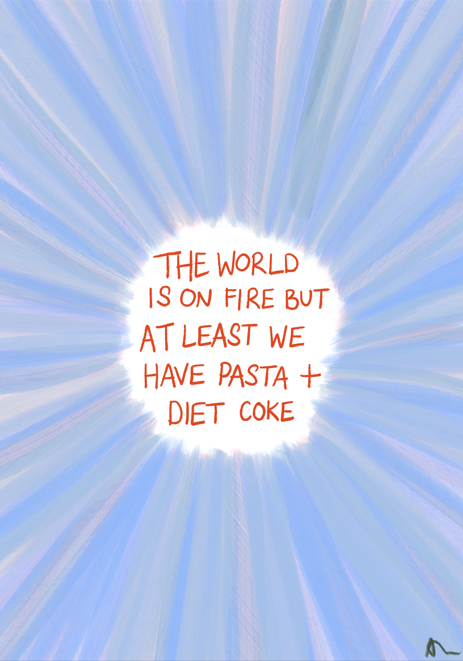 Pasta and Diet Coke