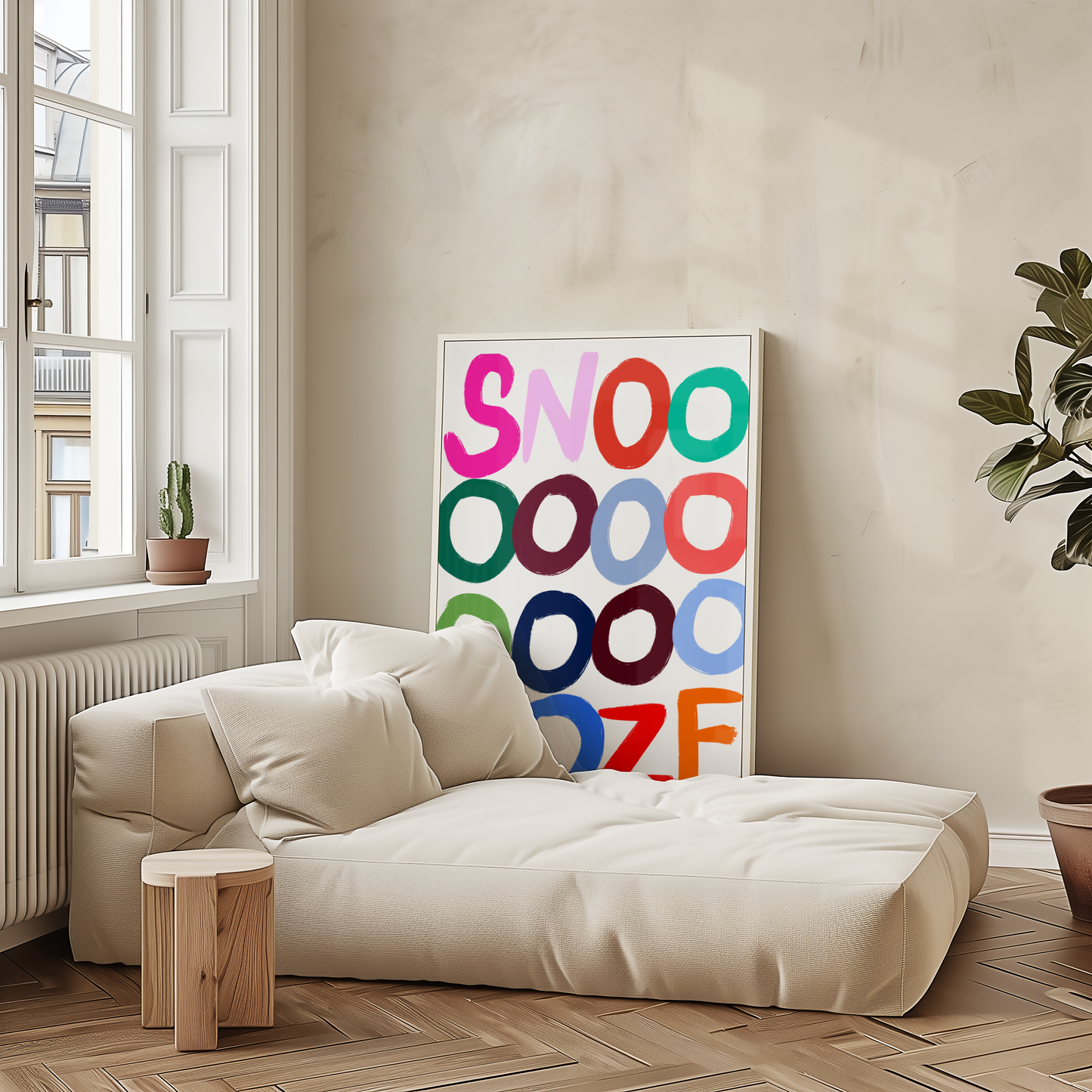 Snoooze | Colourful Bedroom Art Print