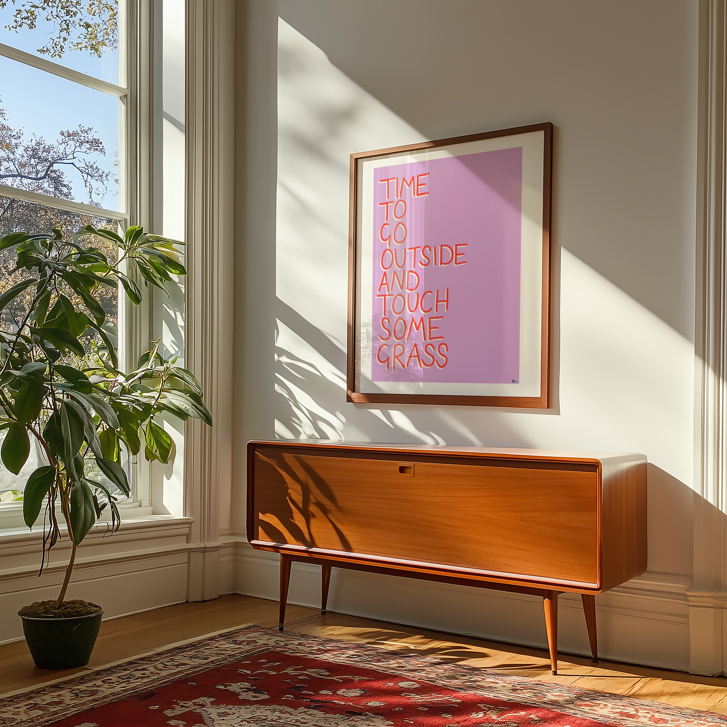 Touch Grass | Pink Art Print