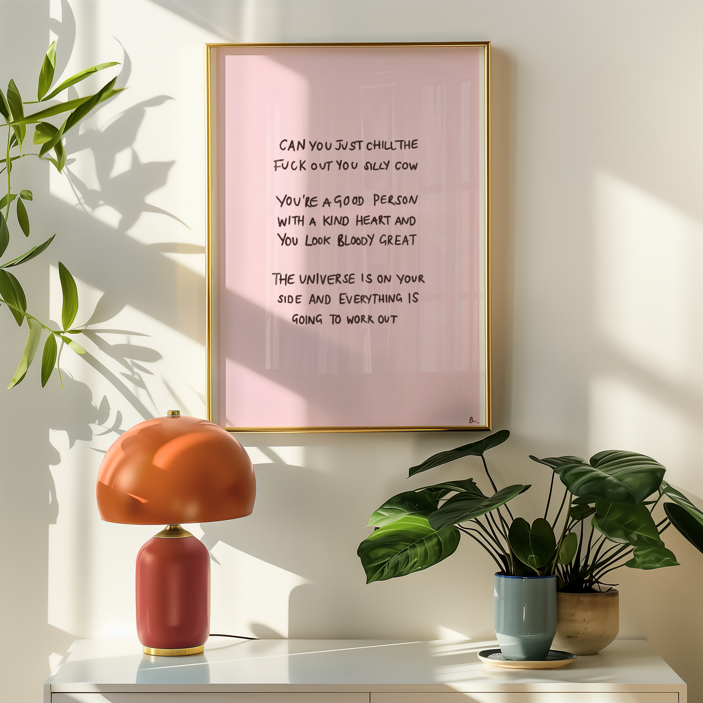 The Universe Is On Your Side | Motivational Pink Art Print