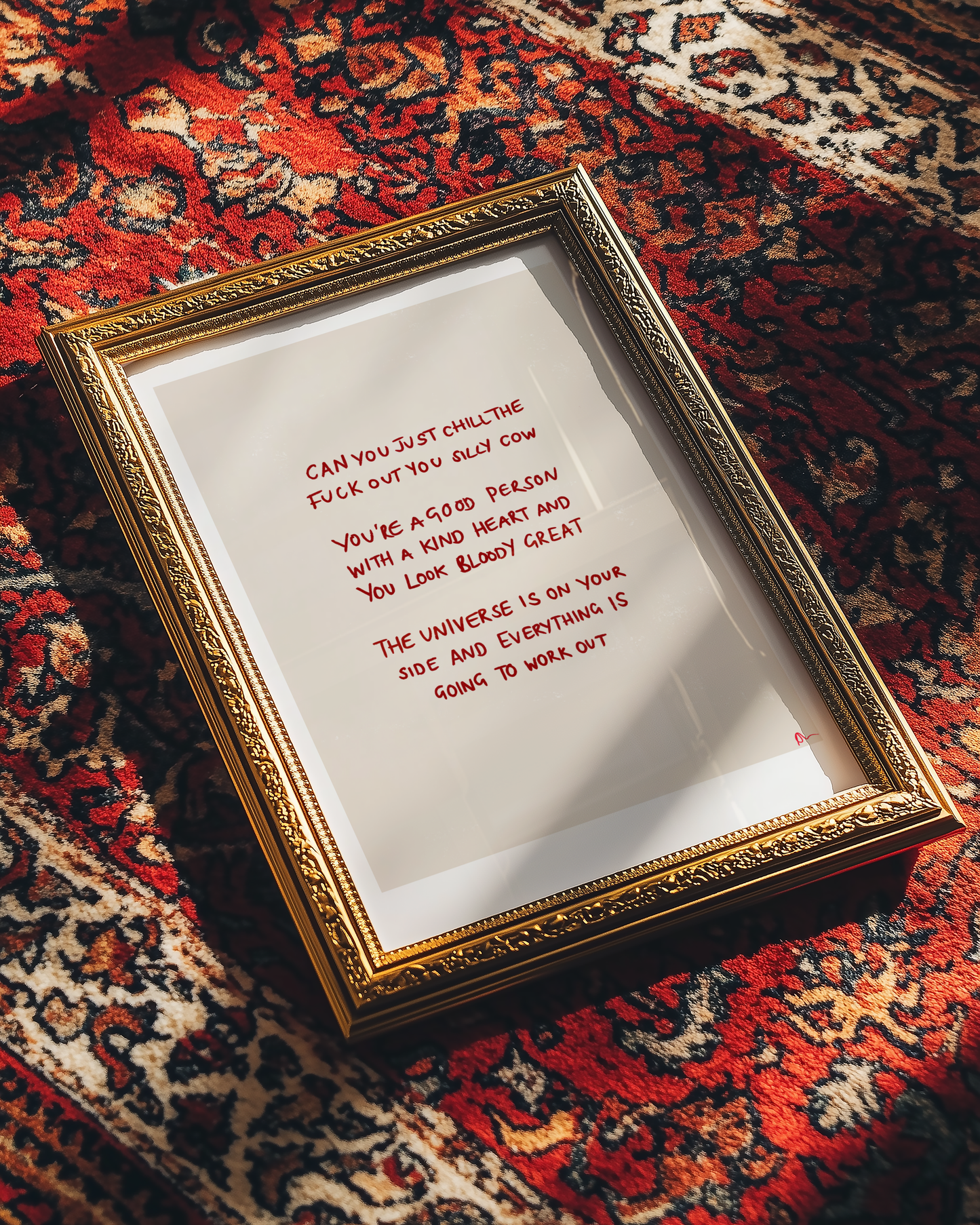 The Universe Is On Your Side | Motivational Red Art Print